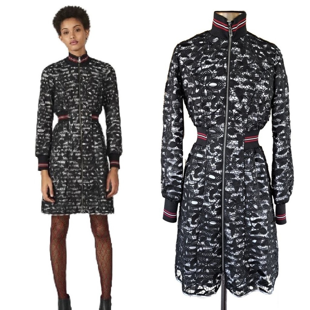SONIA BY SONIA RYKIEL Lace Knee-Length Dress Size: Mā | US6, FR38
